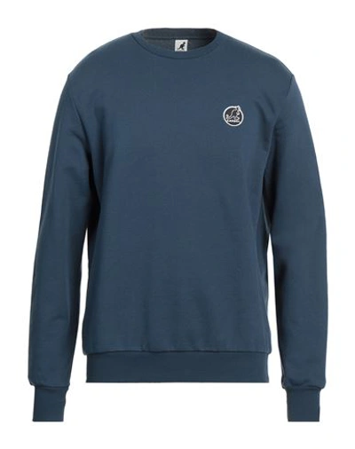 Shop Kangol Man Sweatshirt Slate Blue Size L Cotton, Polyester