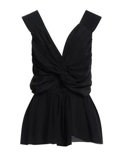 Shop Erika Cavallini Woman Top Black Size 6 Silk