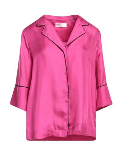 Shop The Nina Studio Woman Shirt Fuchsia Size 8 Silk In Pink
