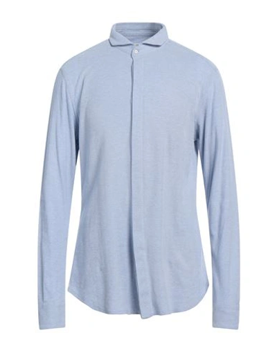 Shop Paolo Pecora Man Shirt Blue Size 17 Cotton