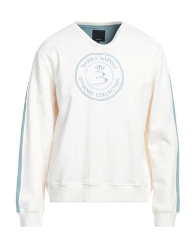 Shop Barba Napoli Man Sweatshirt Ivory Size 46 Cotton, Polyamide In White