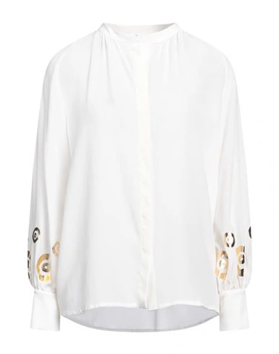 Shop Themis Z Woman Shirt Ivory Size 8 Silk In White