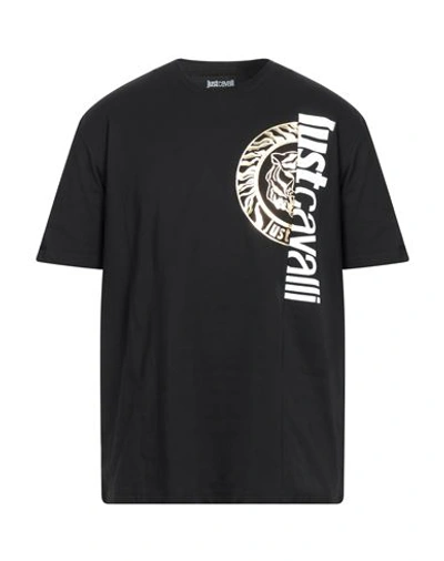 Just Cavalli Man T-shirt Black Size L Cotton In Black