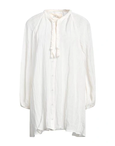 Manebi Manebí Woman Shirt Off White Size 8 Linen, Polyamide In Off White