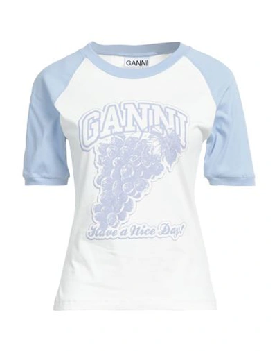 Shop Ganni Woman T-shirt White Size M Organic Cotton