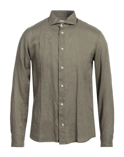 Shop Drumohr Man Shirt Military Green Size M Linen