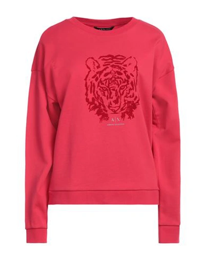Shop Armani Exchange Woman Sweatshirt Red Size L Cotton, Elastane