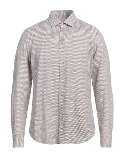 Sonrisa Man Shirt Brown Size 17 Linen In Brown