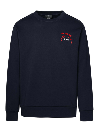 Shop Apc Sweatshirt Valentin In Dark Blue