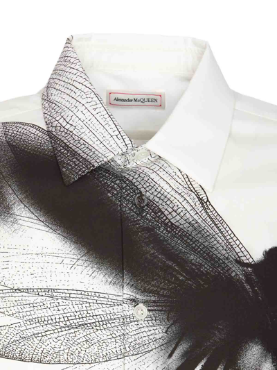 Shop Alexander Mcqueen Dragonfly Shirt In White