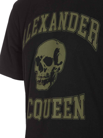 Alexander Mcqueen Logo Skull-print Cotton T-shirt In Black