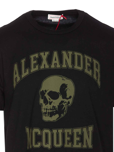 Alexander Mcqueen Logo Skull-print Cotton T-shirt In Black