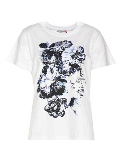 Shop Alexander Mcqueen Cut And Sew T-shirt In Blanco