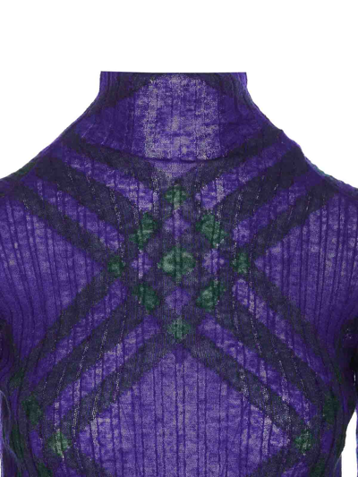 Shop Burberry Long Sleeves Top In Purple