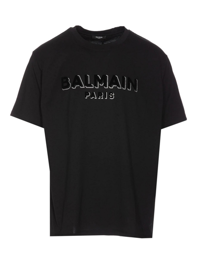 Shop Balmain Logo T-shirt In Negro