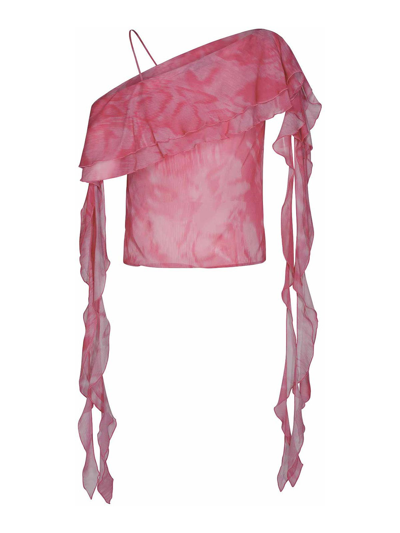 Blumarine Pink Viscose Blouse In Nude & Neutrals