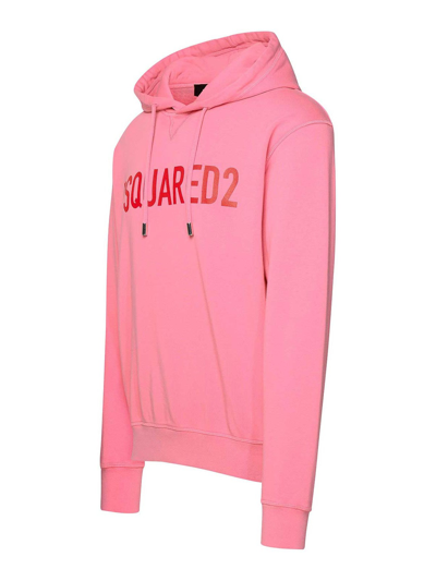 Shop Dsquared2 Pink Cotton Hoodie In Nude & Neutrals