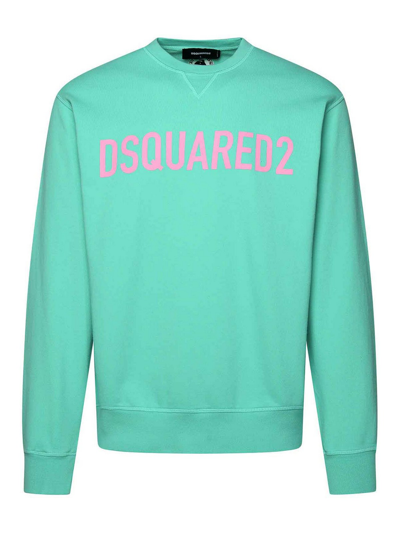 Shop Dsquared2 Mint Cotton Sweatshirt In Green