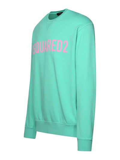 Shop Dsquared2 Mint Cotton Sweatshirt In Green