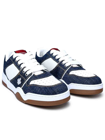 Shop Dsquared2 Leather Sneakers In Azul