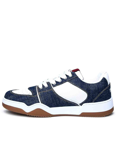 Shop Dsquared2 Leather Sneakers In Azul