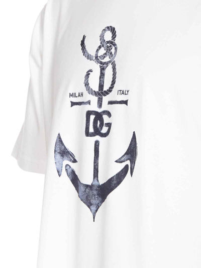 Shop Dolce & Gabbana Marina Print T-shirt In Blanco