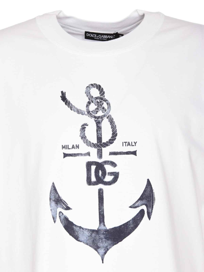 Shop Dolce & Gabbana Marina Print T-shirt In Blanco