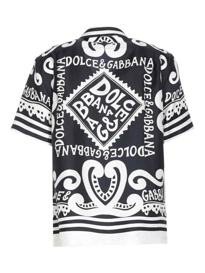 Shop Dolce & Gabbana Marina Print Shirt In Black