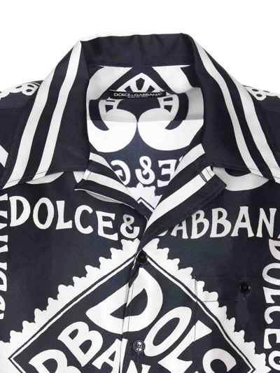 Shop Dolce & Gabbana Marina Print Shirt In Black
