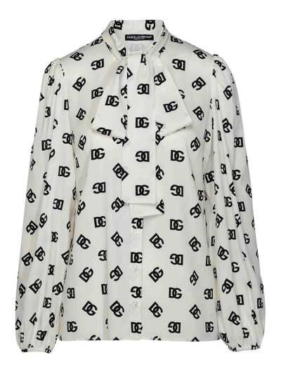 Shop Dolce & Gabbana Logo Shirt In Blanco