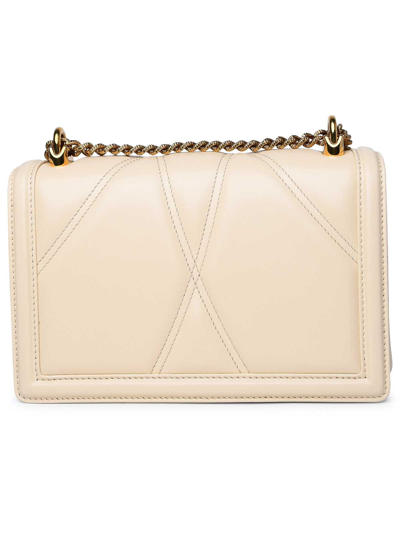 Shop Dolce & Gabbana Devotion Medium Shoulder Strap In Cream