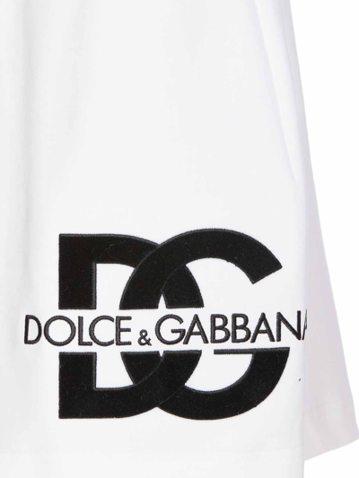 Shop Dolce & Gabbana Dg Logo Miniskirt In Blanco