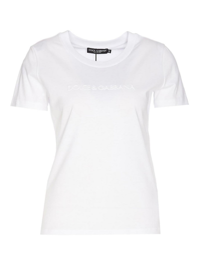 Shop Dolce & Gabbana Logo T-shirt In Blanco