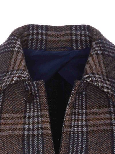 Shop Etro Tartan Coat In Brown