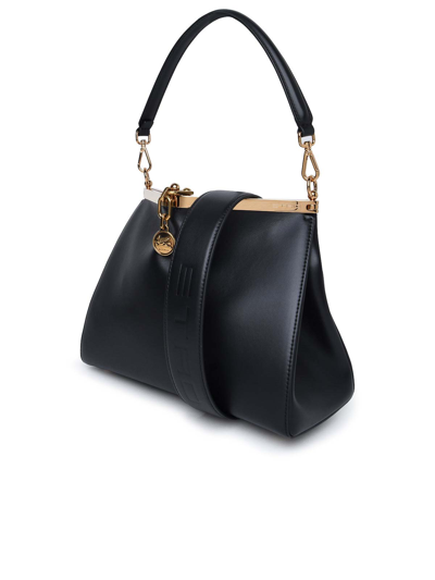 Etro 'small Vela' Black Shoulder Bag With Logo And Pegasus Charm In Black