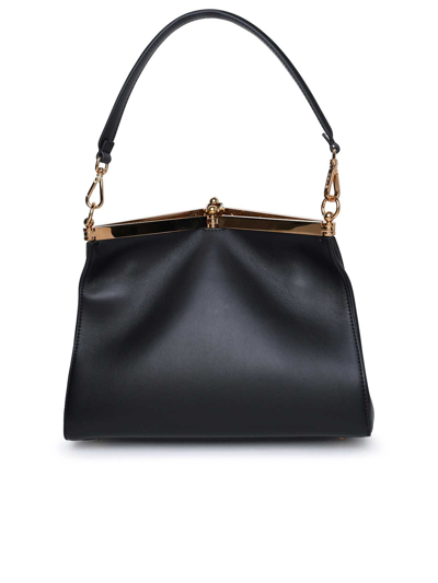Etro 'small Vela' Black Shoulder Bag With Logo And Pegasus Charm In Black