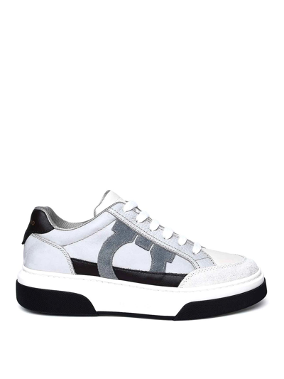 Shop Ferragamo Sneaker Cassina In Grey