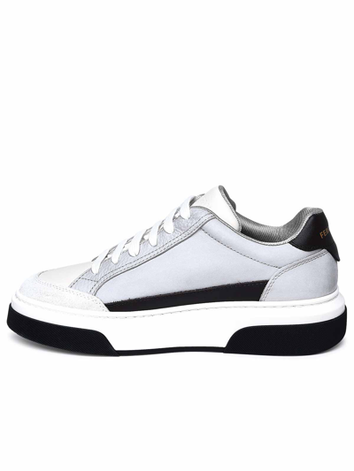 Ferragamo Leather Cassina Sneakers Multicolor Sole Contrasting In Grey