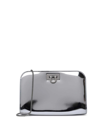 Shop Ferragamo Wanda Shoulder Bag In Silver