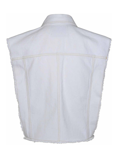 Shop Isabel Marant Gilet Jeans Tyra In White