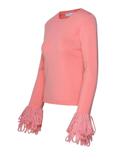 Shop Jw Anderson Fringe Sweater In Nude & Neutrals