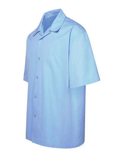 Shop Jil Sander Boxy Shorts Shirt In Light Blue