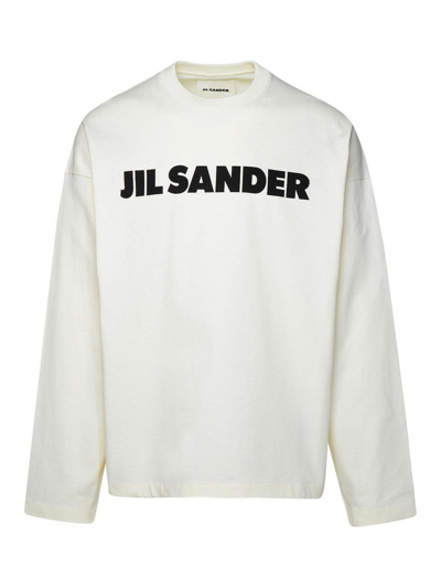Shop Jil Sander Logo T-shirt In Cream