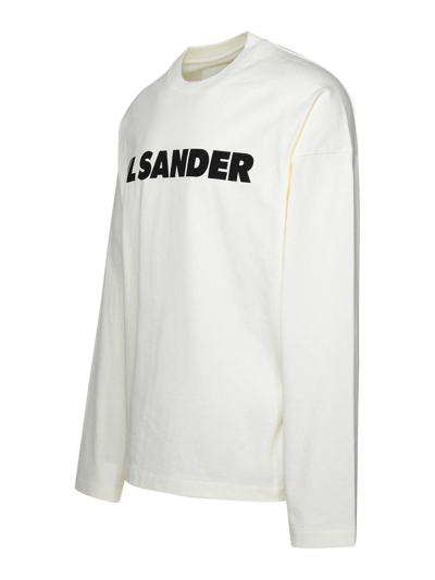 Shop Jil Sander Logo T-shirt In Cream