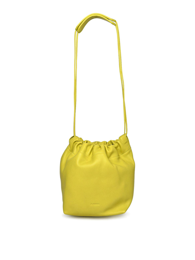 Shop Jil Sander Leather Bag In Yellow