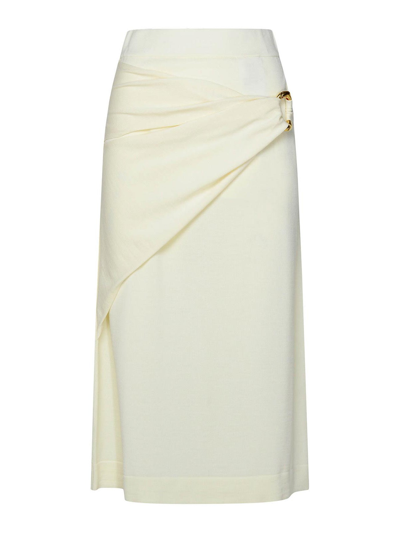 Shop Jil Sander Long Skirt In Blanco
