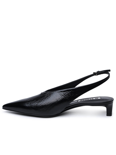 Jil Sander 35 Leather Slingback Pumps In Black