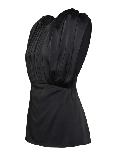 Jil Sander Acetate Blend Top Puffed Sleeves In Black