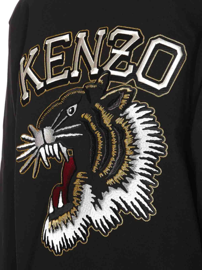 Shop Kenzo Tiger Varsity Embroidered Sweatshirt In Negro