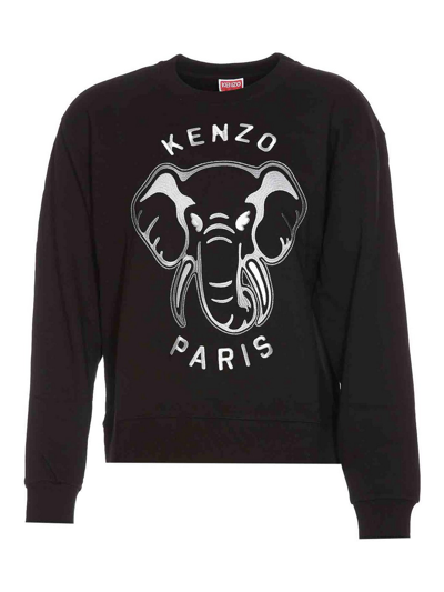 Shop Kenzo Elephant Sweatshirt In Black
